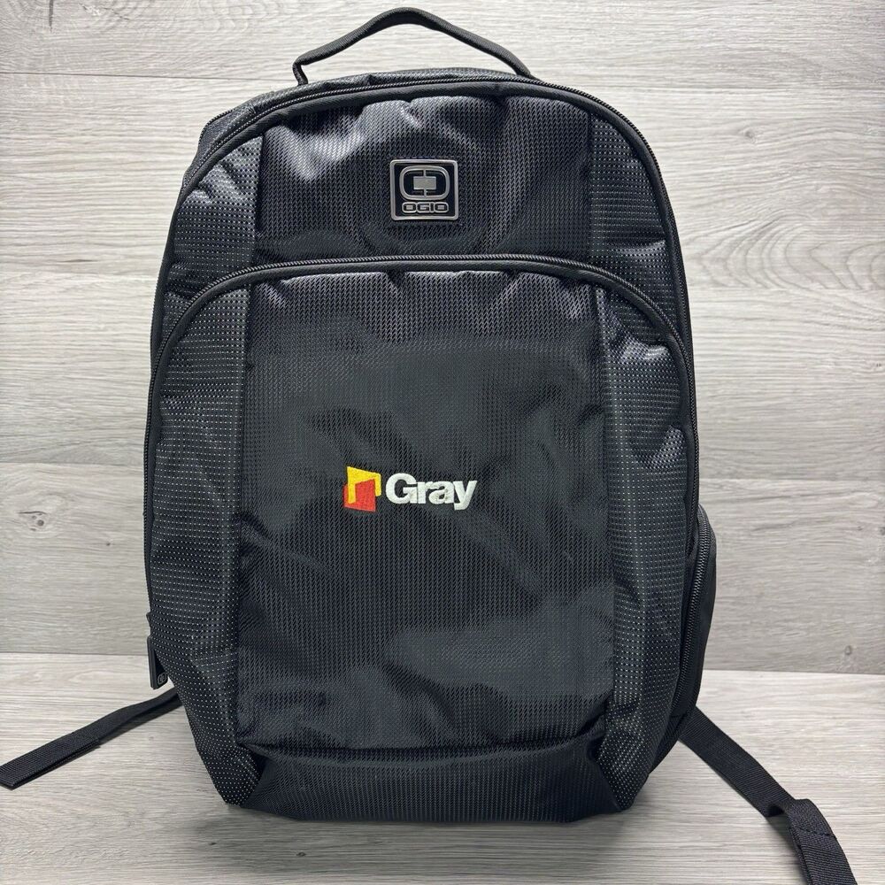 OGIO Black Branded Laptop Backpack Black Grey Padded School Travel Commuter Bag